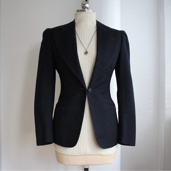 1930’s Tailored Navy Wool Blazer Jacket - Picture 1 of 6
